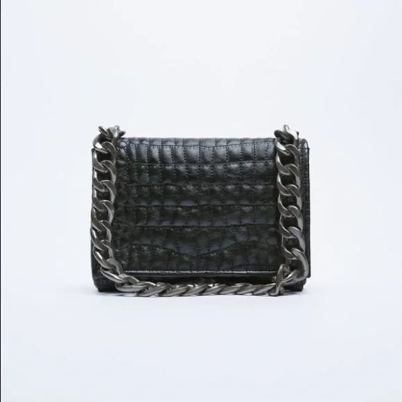Zara | Bags | Zara Black Chain Shoulder Strap Bag | Poshmark